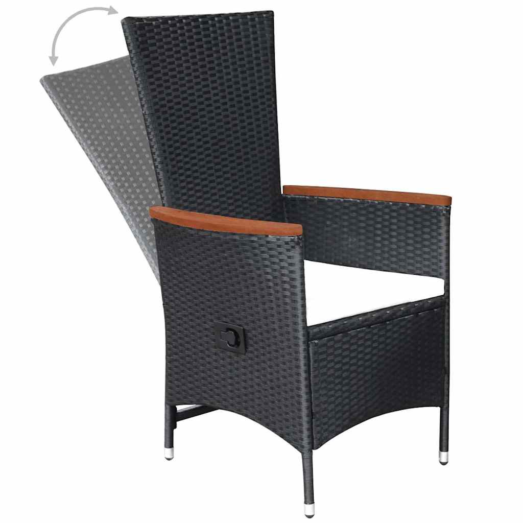 7 Piece Garden Dining Set Black
