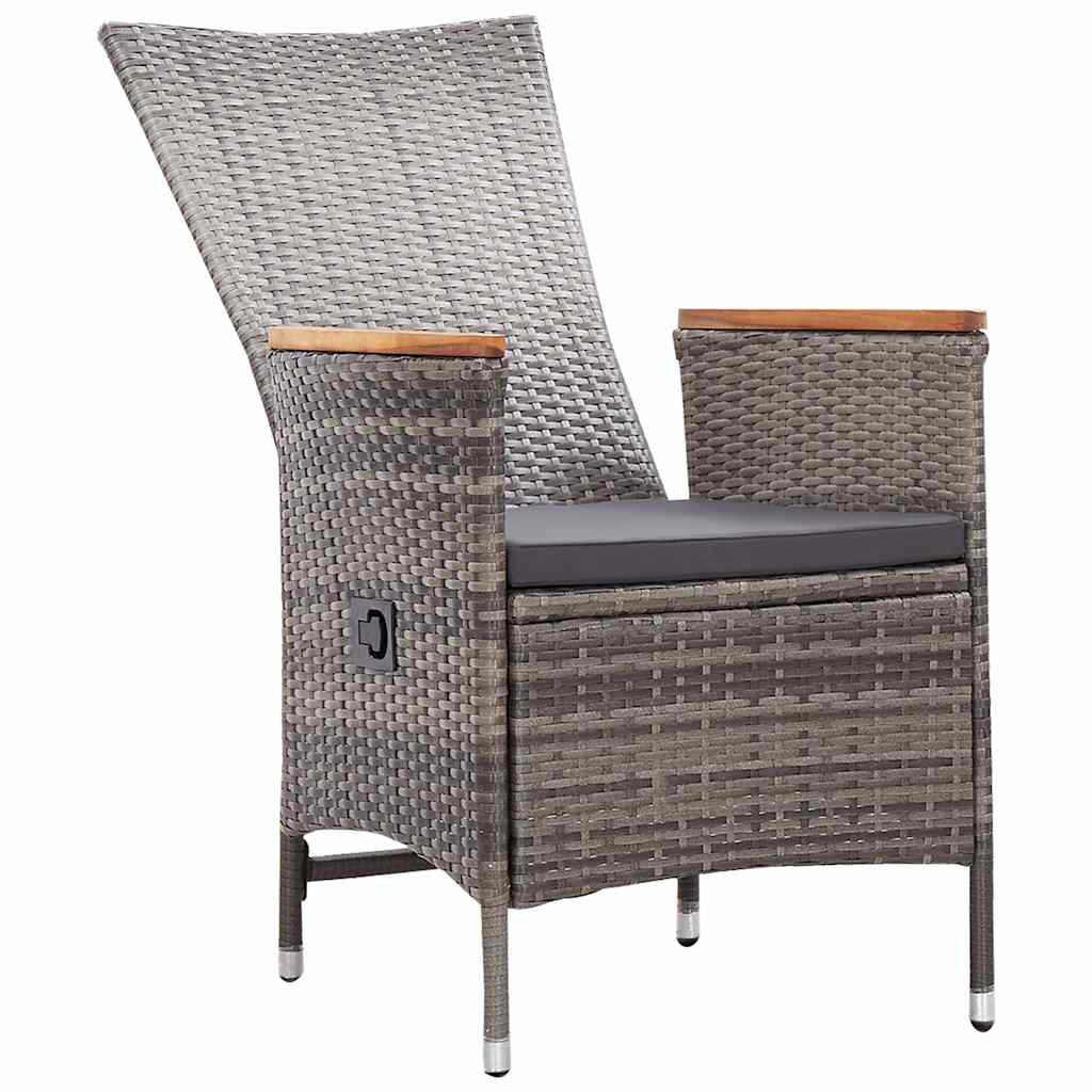 7 Piece Garden Dining Set Grey