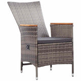 7 Piece Garden Dining Set Grey - Low Angle
