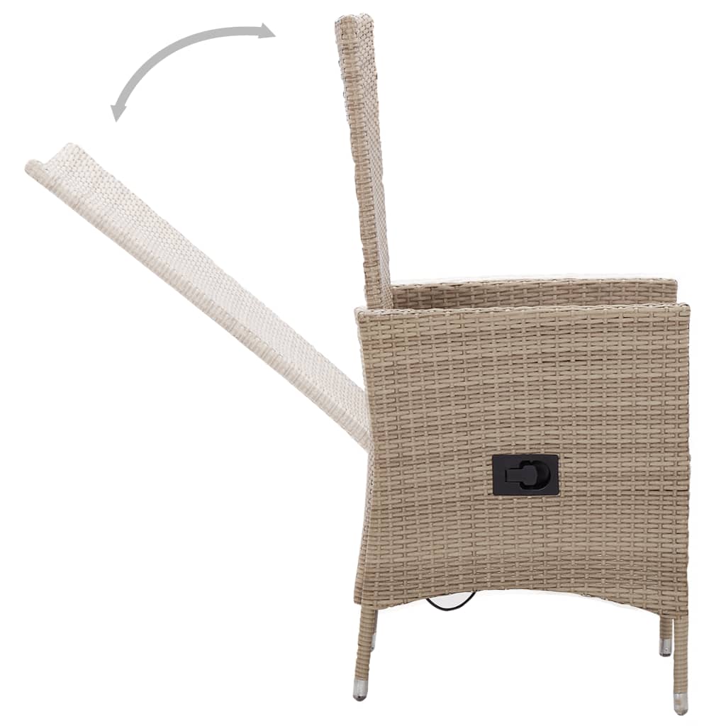 7 Piece Garden Dining Set Beige