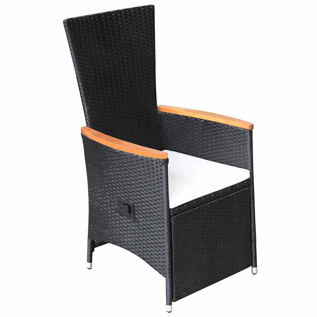 7 Piece Garden Dining Set Black