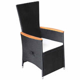 7 Piece Garden Dining Set Black
