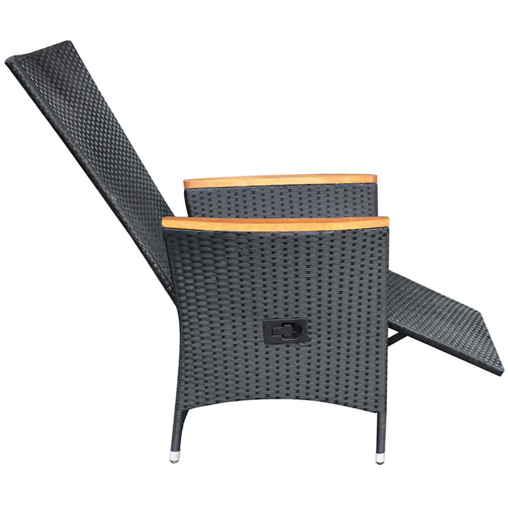 7 Piece Garden Dining Set Black