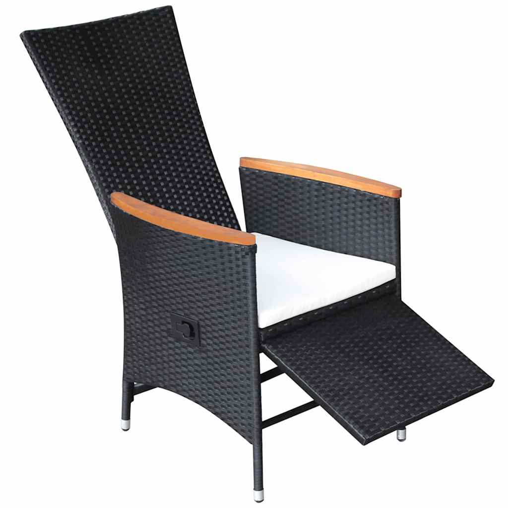 7 Piece Garden Dining Set Black
