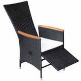 7 Piece Garden Dining Set Black