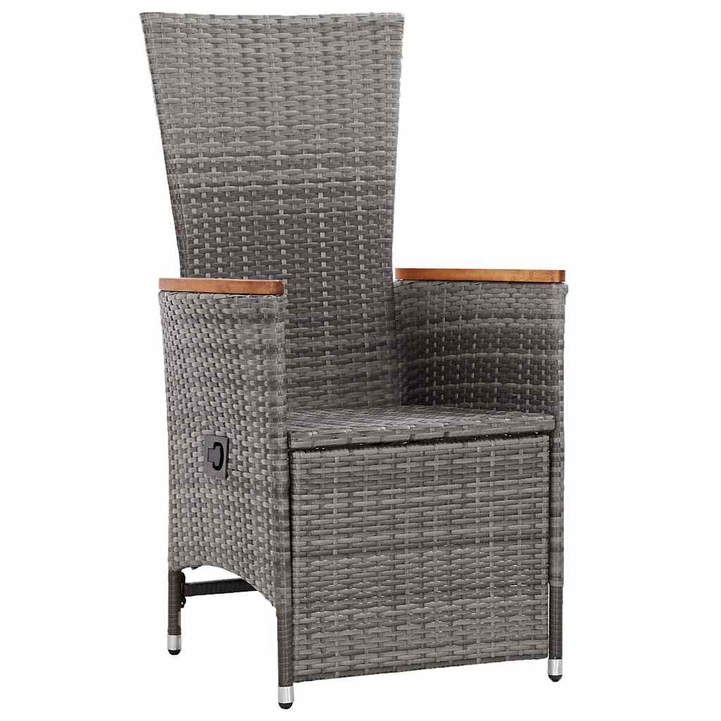 7 Piece Garden Dining Set Grey