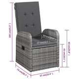 7 Piece Garden Dining Set Grey