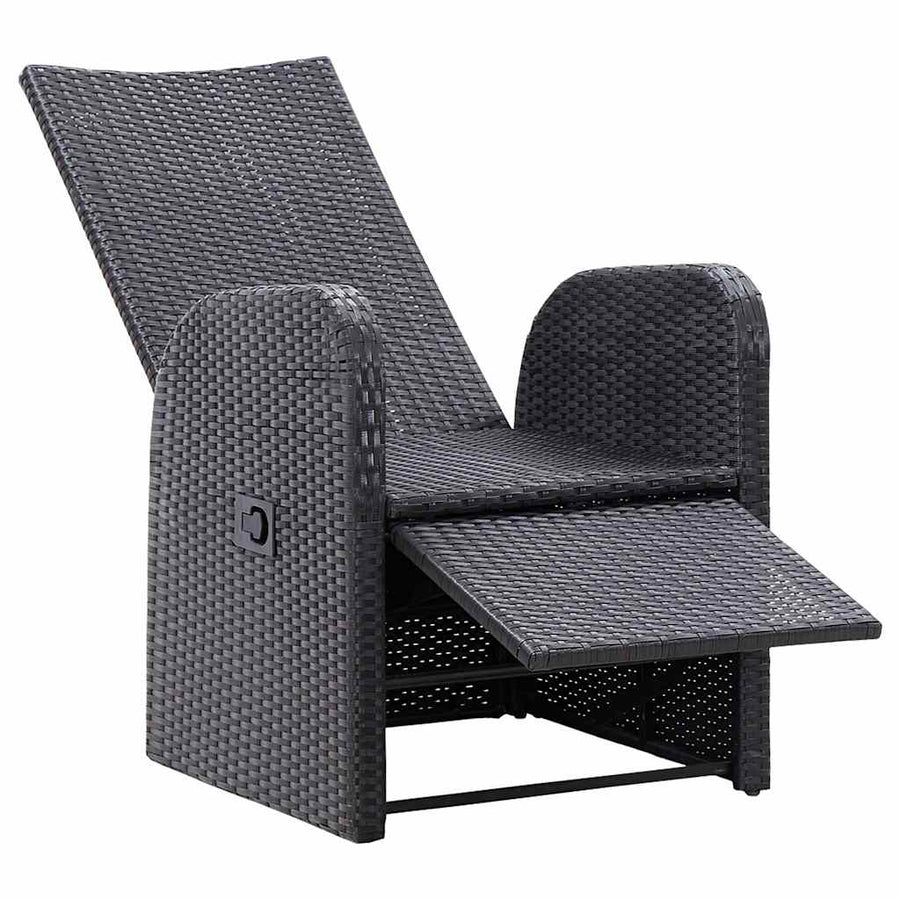 7 Piece Garden Dining Set Black
