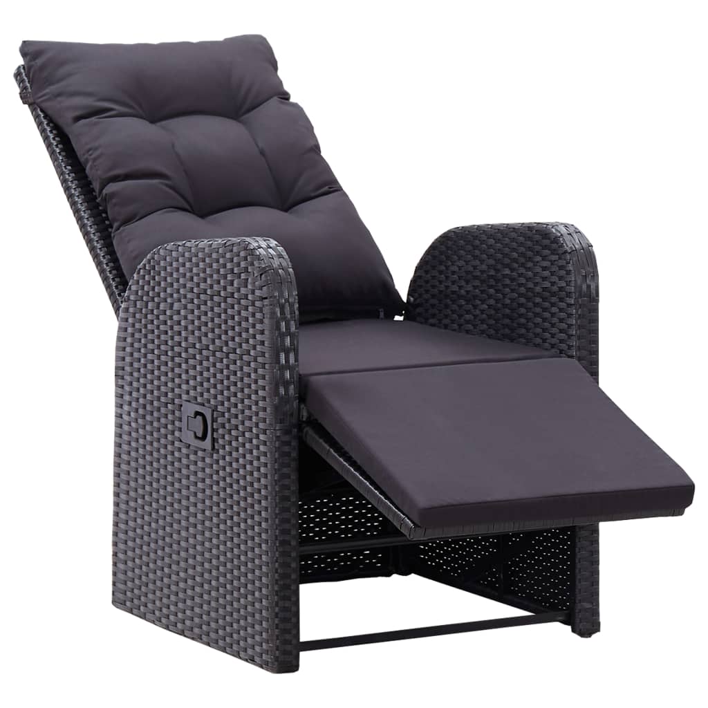 7 Piece Garden Dining Set Black