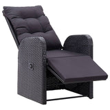 7 Piece Garden Dining Set Black - Rear View