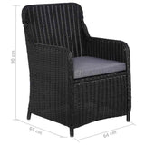 7 Piece Garden Dining Set Black