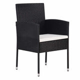9 Piece Garden Dining Set Black - Close-Up Angle