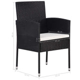 9 Piece Garden Dining Set Black - Extra Image