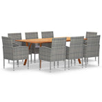 9 Piece Garden Dining Set Anthracite