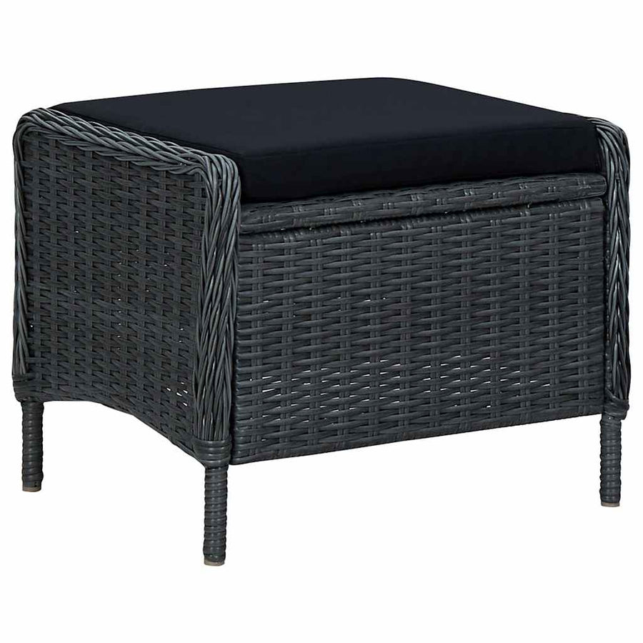 9 Piece Garden Dining Set Dark Grey
