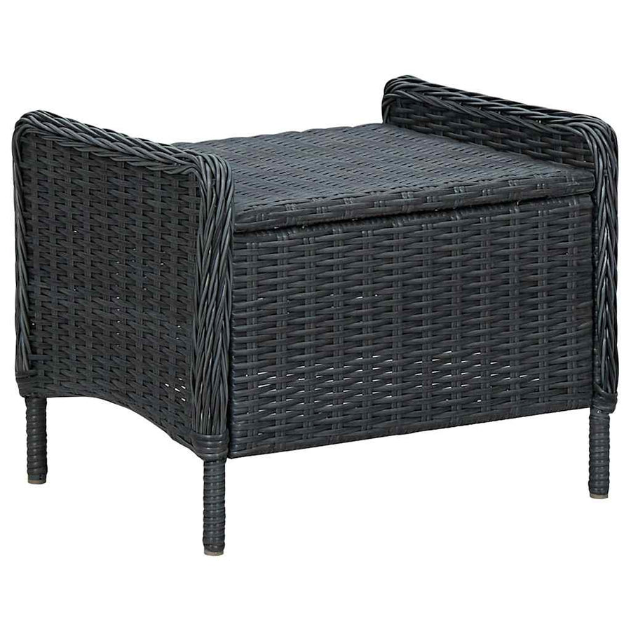9 Piece Garden Dining Set Dark Grey