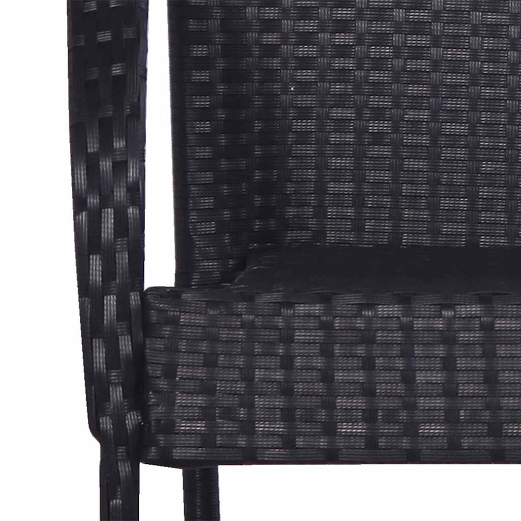 3 Piece Garden Dining Set Poly Rattan Black