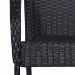 3 Piece Garden Dining Set Poly Rattan Black