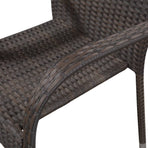 9 Piece Garden Dining Set Poly Rattan Brown