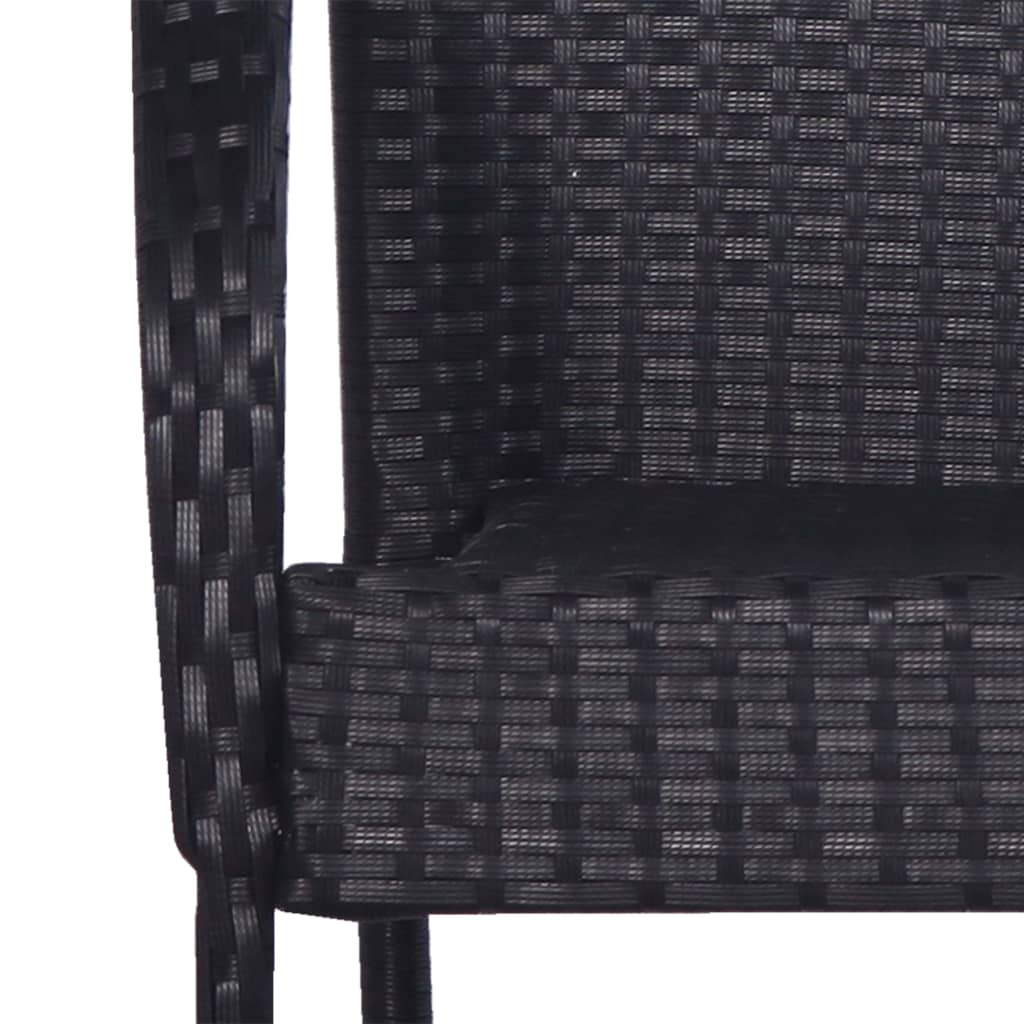 9 Piece Garden Dining Set Poly Rattan Black