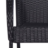 9 Piece Garden Dining Set Poly Rattan Black