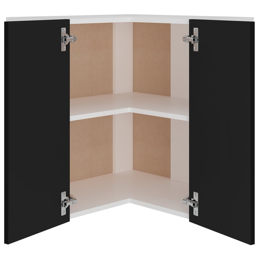 Hanging Corner Cabinet Lyon Black 57x57x60 cm Engineered Wood