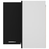 Hanging Corner Cabinet Lyon Black 57x57x60 cm Engineered Wood - Rear View