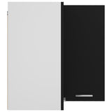Hanging Corner Cabinet Lyon Black 57x57x60 cm Engineered Wood - Close-Up Angle