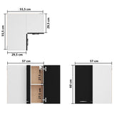 Hanging Corner Cabinet Lyon Black 57x57x60 cm Engineered Wood - Extra Image