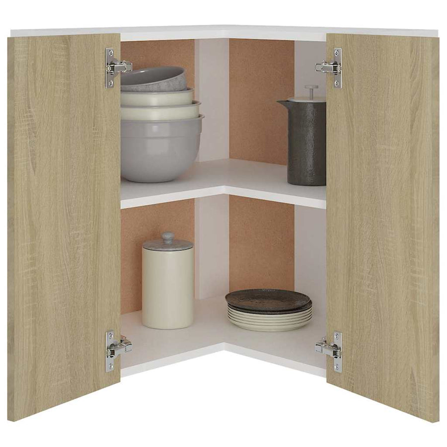 Hanging Corner Cabinet "Lyon" Sonoma Oak 57x57x60 cm