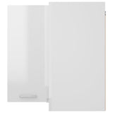 Hanging Corner Cabinet Lyon High Gloss White 57x57x60 cm Engineered Wood - Rear View