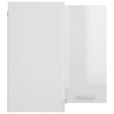 Hanging Corner Cabinet Lyon High Gloss White 57x57x60 cm Engineered Wood - Close-Up Angle