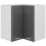 Hanging Corner Cabinet Lyon High Gloss Grey 57x57x60 cm Engineered Wood