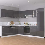 Hanging Corner Cabinet Lyon High Gloss Grey 57x57x60 cm Engineered Wood - Side View