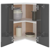 Hanging Corner Cabinet Lyon High Gloss Grey 57x57x60 cm Engineered Wood - Top-Down View