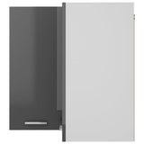 Hanging Corner Cabinet Lyon High Gloss Grey 57x57x60 cm Engineered Wood - Close-Up Angle