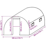 Greenhouse Replacement Cover (9 m²) 300x300x200 cm Green