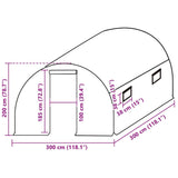 Greenhouse Replacement Cover (9 m?) 300x300x200 cm Green - 45-Degree Angle
