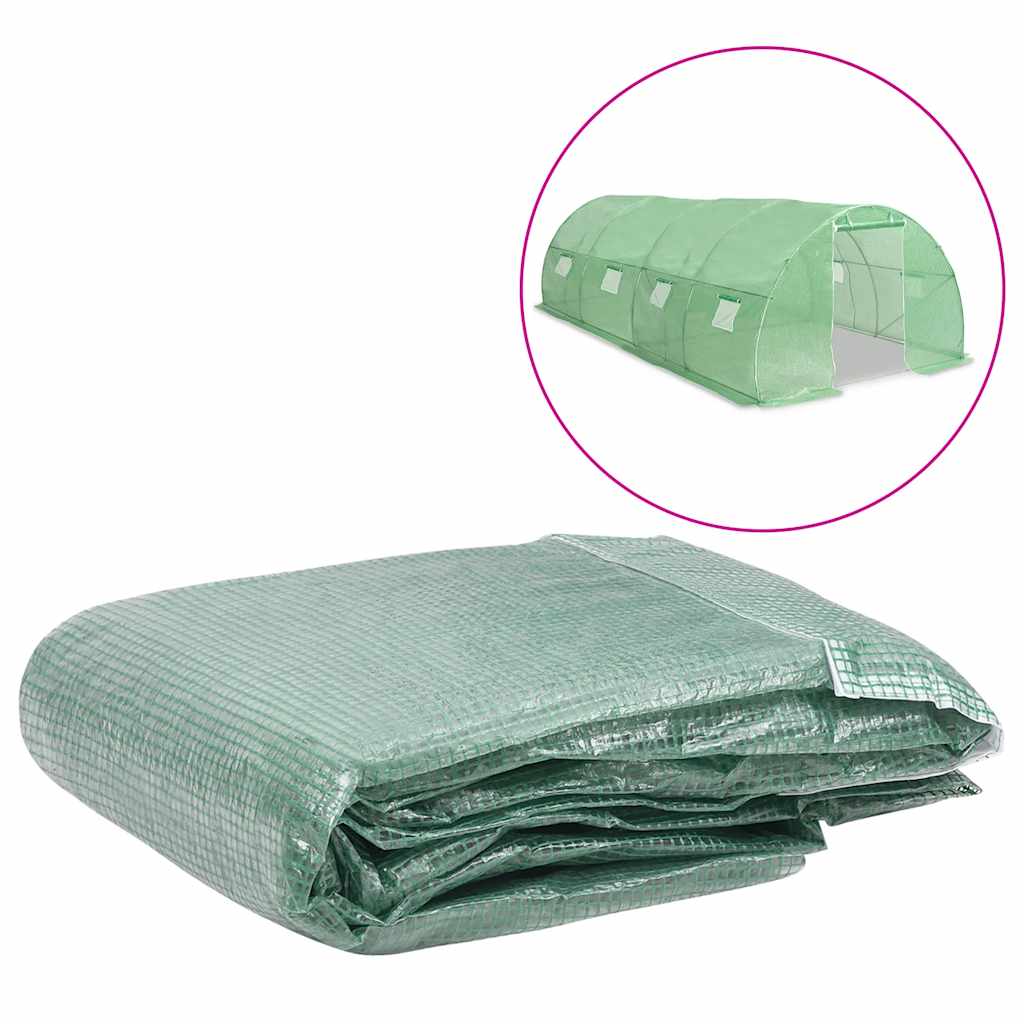 Greenhouse Replacement Cover (18 m?) 300x600x200 cm Green