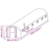 Greenhouse Replacement Cover (27 m²) 300x900x200 cm Green - 45-Degree Angle