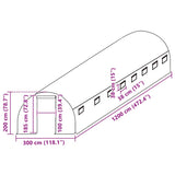 Greenhouse Replacement Cover (36 m²) 300x1200x200 cm Green - 45-Degree Angle