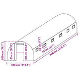 Greenhouse Replacement Cover (27 m²) 3x9x2 m Transparent - 45-Degree Angle
