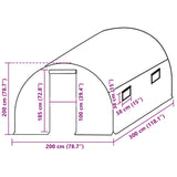 Greenhouse Replacement Cover (6 m?) 200x300x200 cm Green