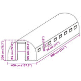 Greenhouse Replacement Cover (32 m²) 400x800x200 cm Green - 45-Degree Angle