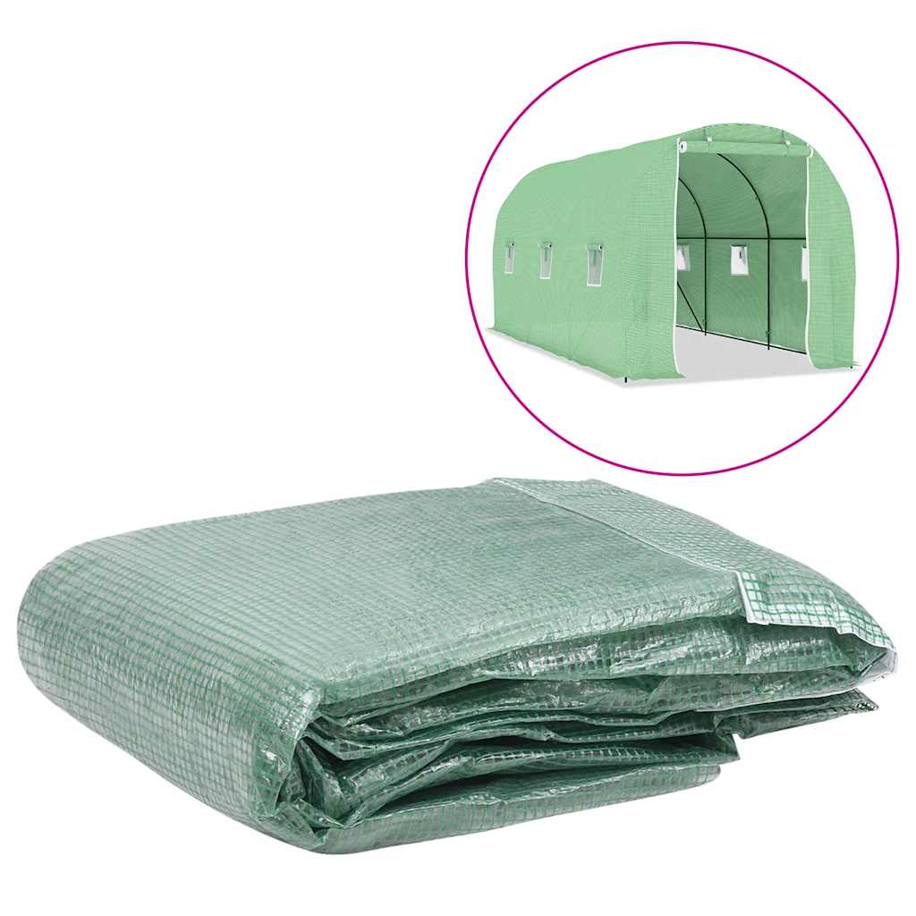 Greenhouse Replacement Cover (9 m?) 200x450x200 cm Green