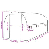 Greenhouse Replacement Cover (9 m?) 200x450x200 cm Green - 45-Degree Angle