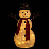 Decorative Christmas Snowman Figure with LED Luxury Fabric 60cm - Top-Down View
