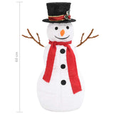 Decorative Christmas Snowman Figure with LED Luxury Fabric 60cm - Low Angle