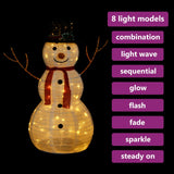 Decorative Christmas Snowman Figure with LED Luxury Fabric 90cm - Top-Down View