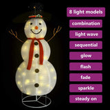 Decorative Christmas Snowman Figure LED Luxury Fabric 180cm - Side View